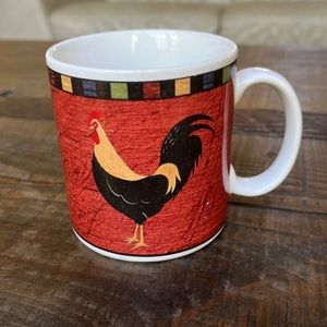 Sakura COUNTRY QUARTET Rooster Chicken Mugs BRANDON HOUSE